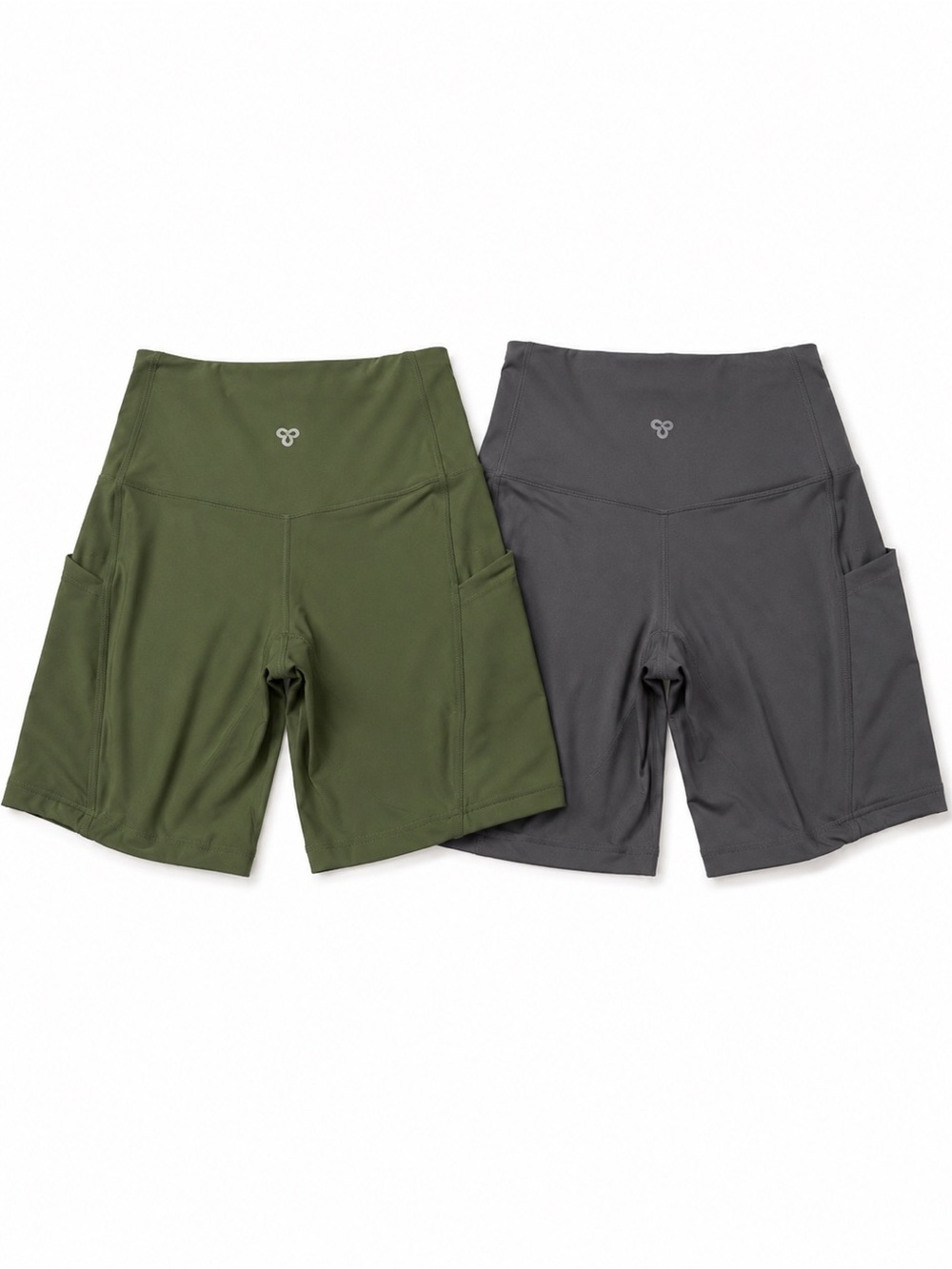 TNA High-Waist Bike Shorts Duo - Olive & Charcoal